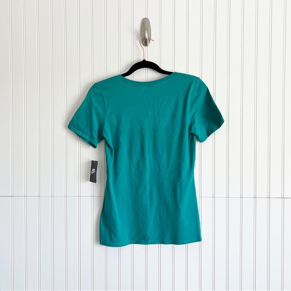 Nike XS Teal V Neck Logo Shirt - Picture 5 of 5
